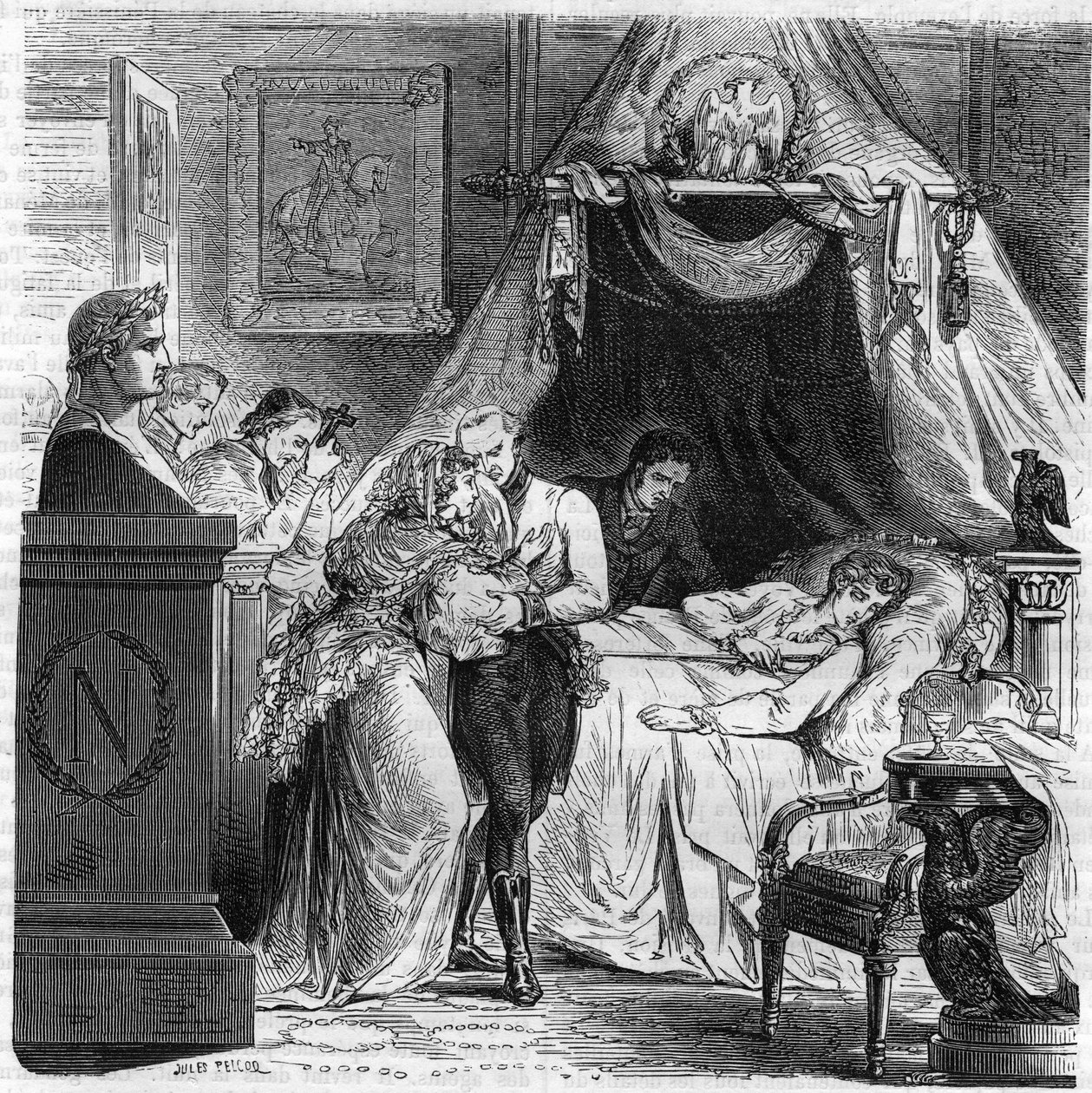 Dood van Napoleon II, zoon van Napoleon I, hertog van Reichstadt (1811-1832) door Unknown artist
