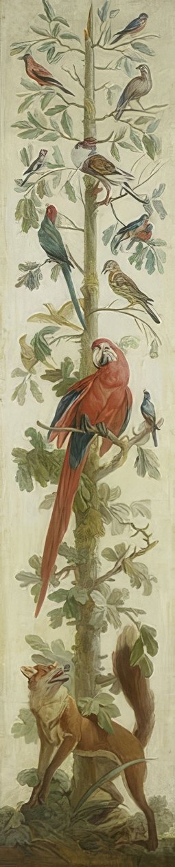 Decoratieve voorstelling met dieren door Unknown