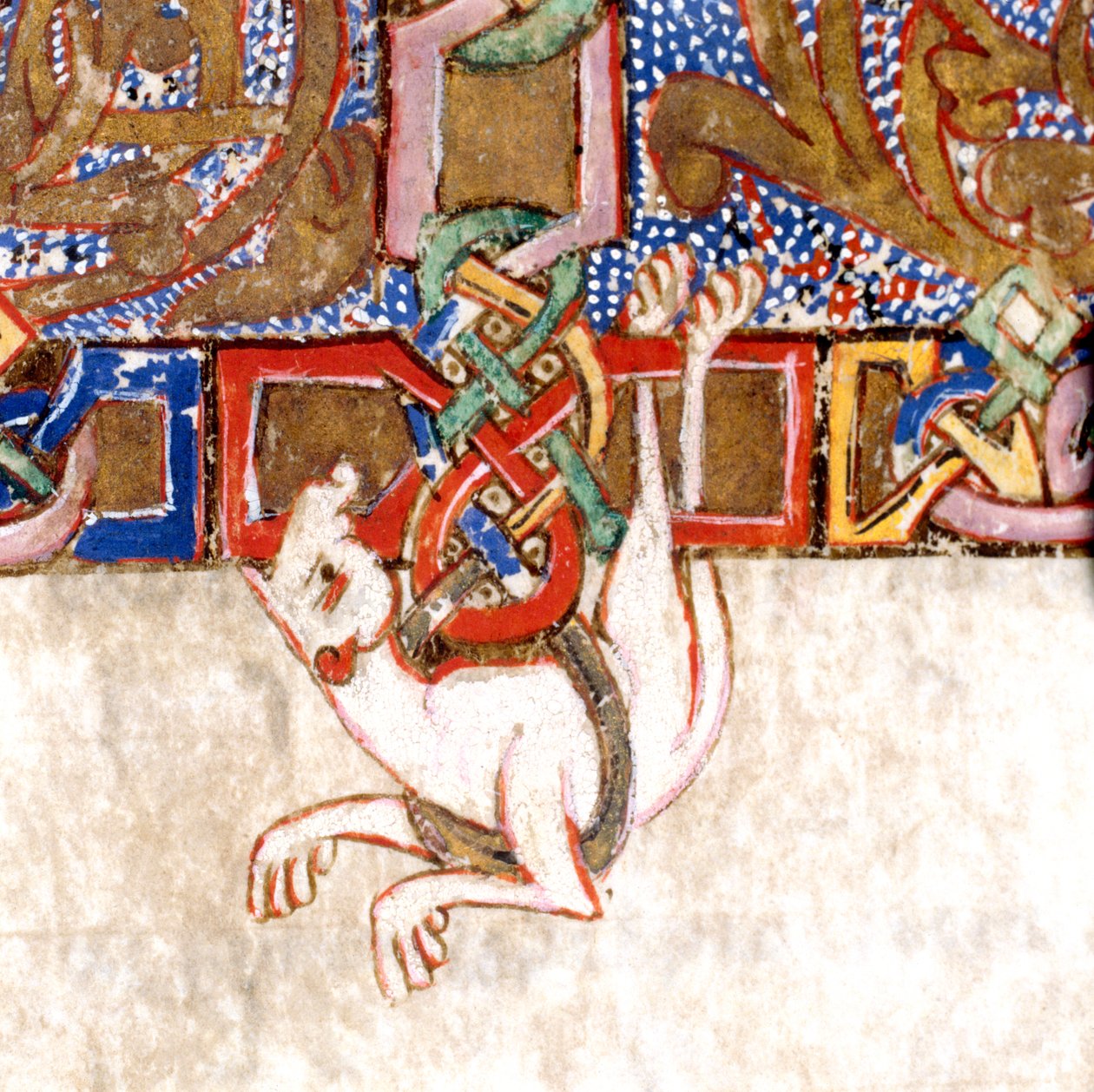 Detail van het verlichte kruis: f.108v van het Brevier-Missaal door Unknown