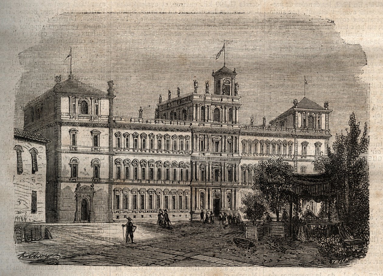 Hertogelijk paleis van Modena in de 19e eeuw - Het hertogelijk paleis 1634 - Hertogelijk paleis van Modena door Unknown artist