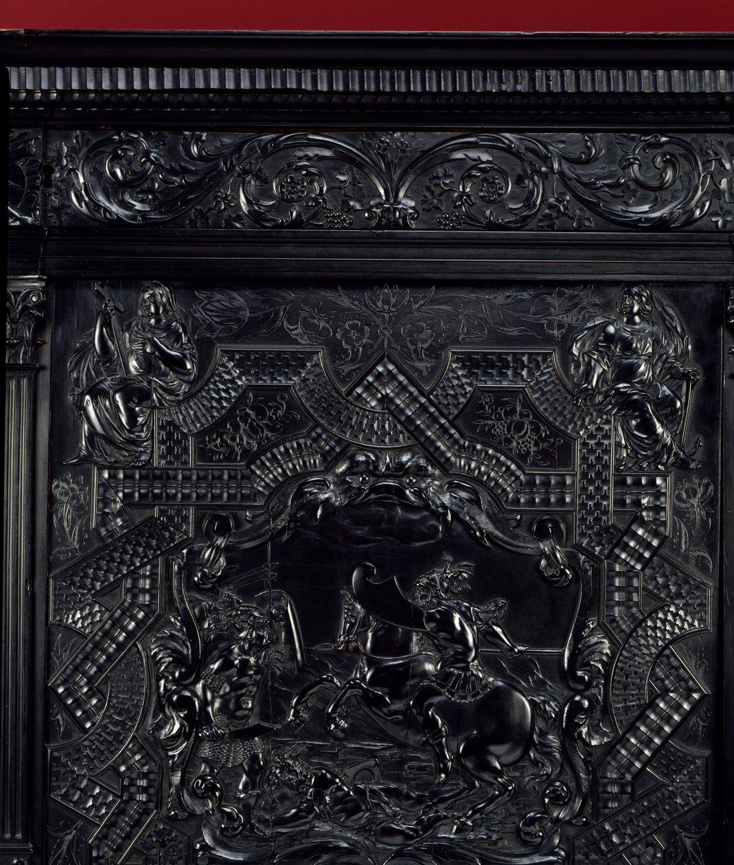 Ebbenhouten praktijk. Horatius Cocles, Romeins held, verdedigt de Subliciusbrug in Rome tegen de aanval van de Etrusken van Porsenna in 507 v.Chr. (detail) door Unknown artist