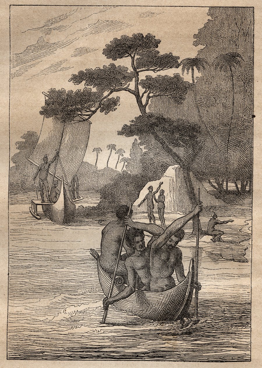 Expeditie door Nicolas Thomas Marion-Dufresne (Marion Dufresne) (1729-1772): kano