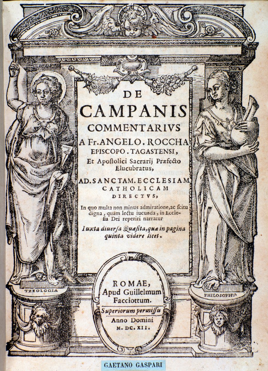 Frontispice uit De campanis door Rocca door Unknown artist