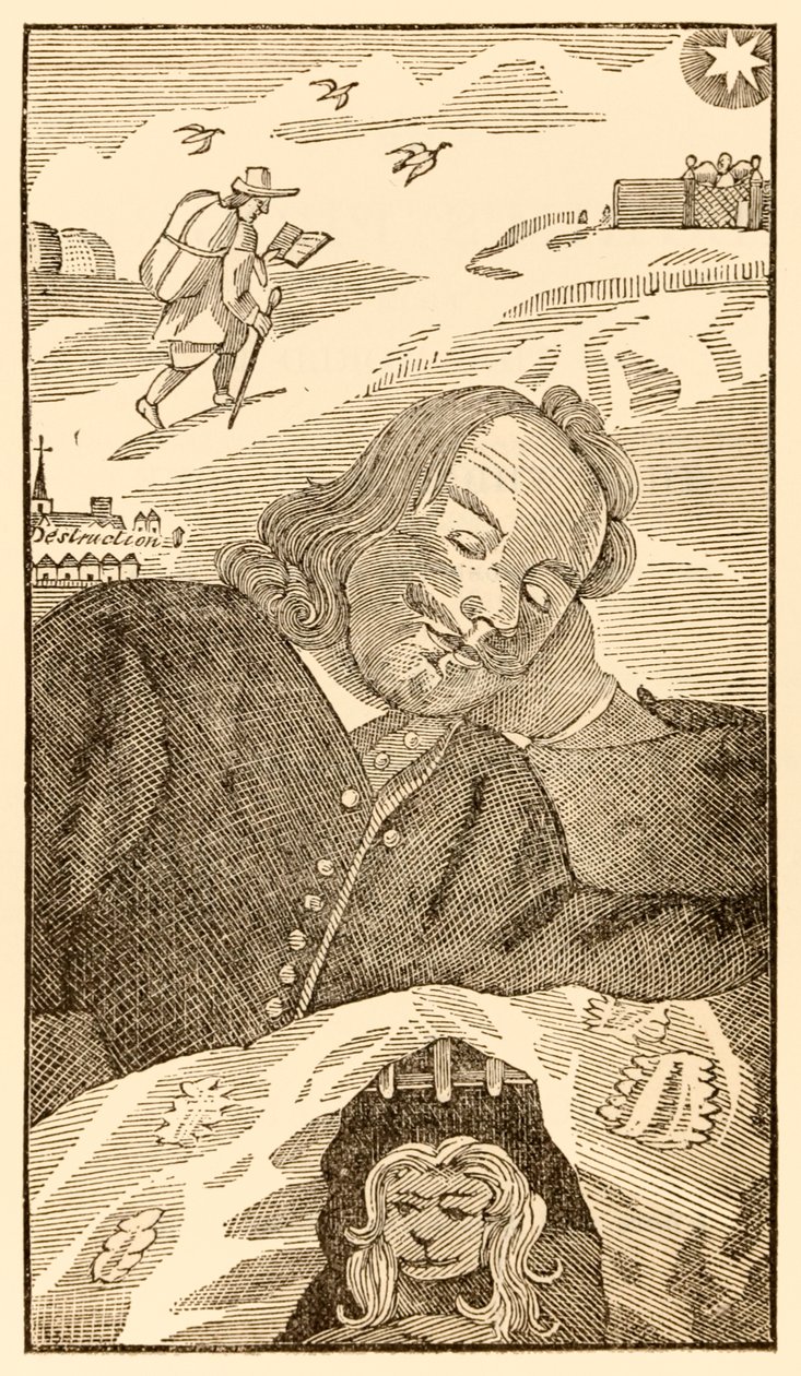 Frontispice uit The Pilgrims Progress From This World, To That Which Is To Come door John Bunyan door Unknown