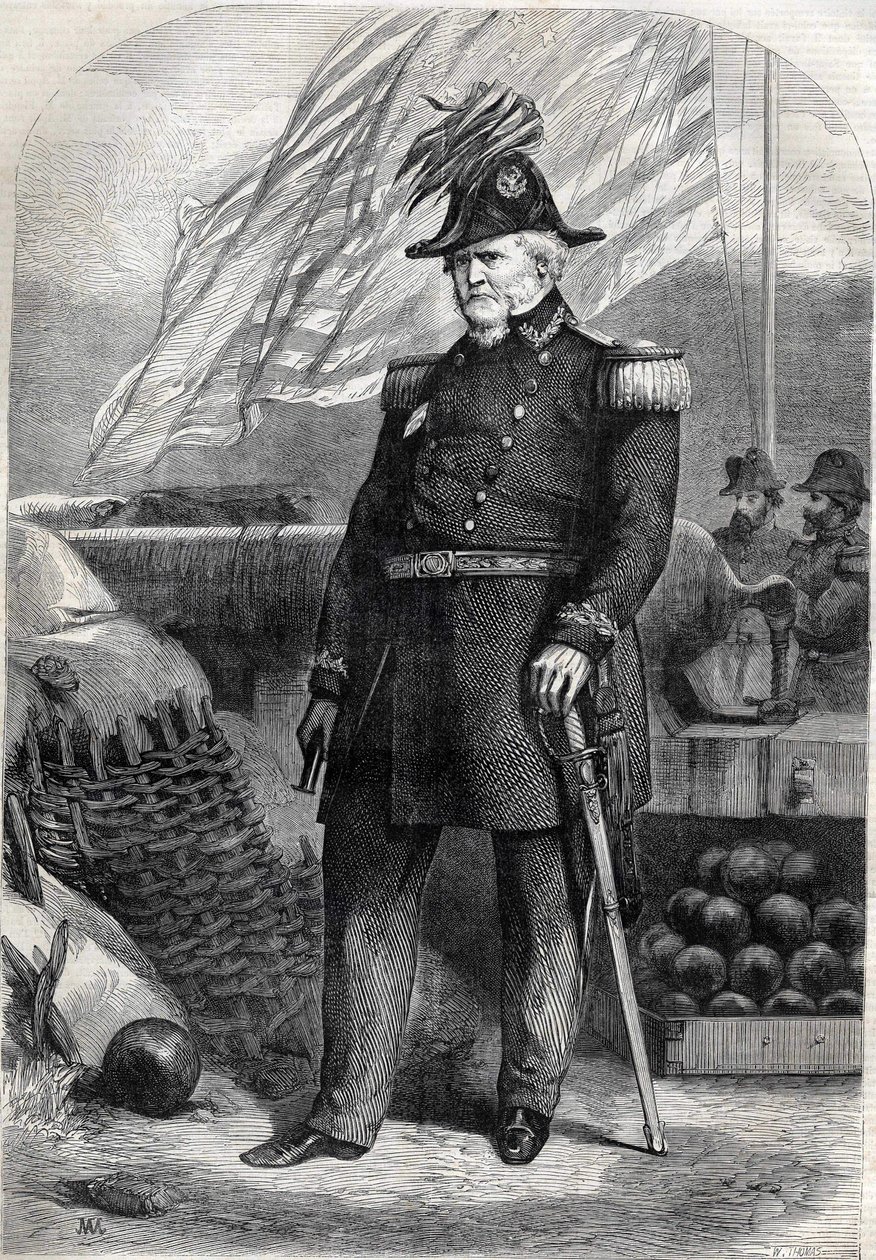 Generaal Winfield Scott (1786-1866). door Unknown artist