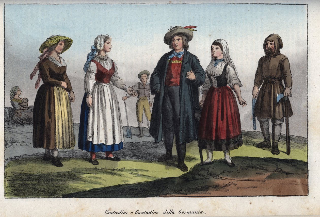 Duitse boeren - gravure uit 