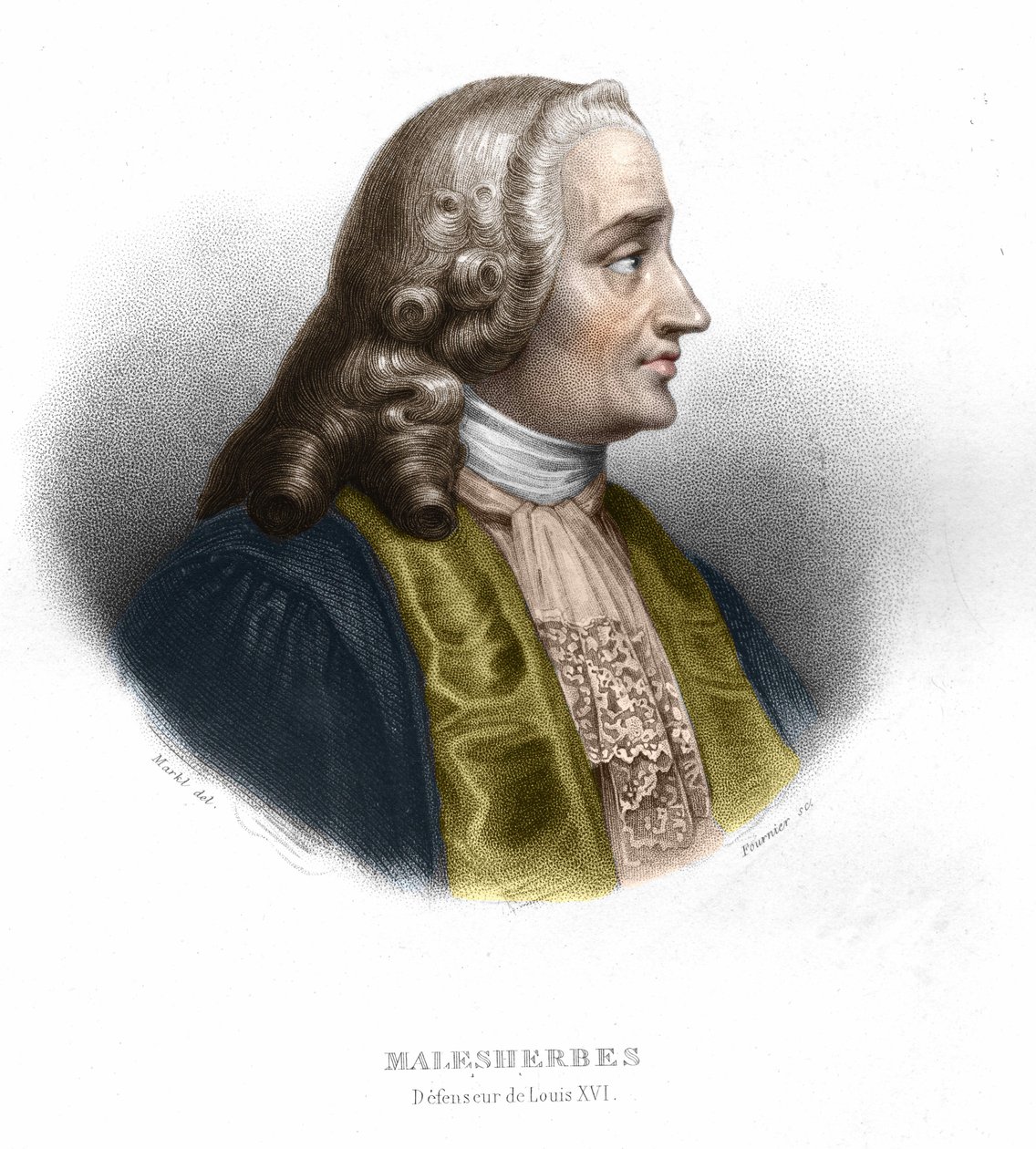 Guillaume Chretien door Lamoignon de Malesherbes (1721-1794). Franse politicus. Gravure uit 1852 door Unknown artist