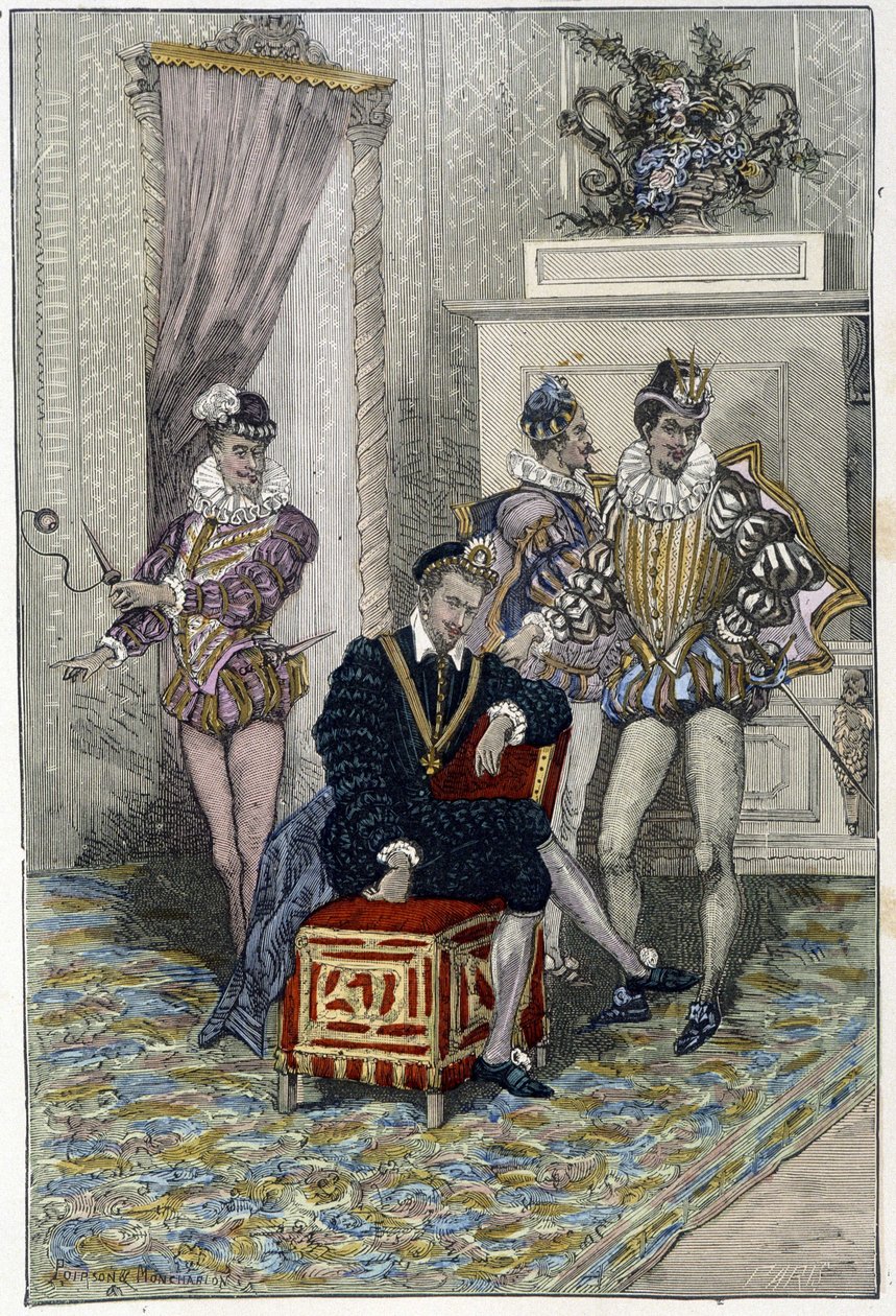 Hendrik III en zijn favorieten door Unknown artist