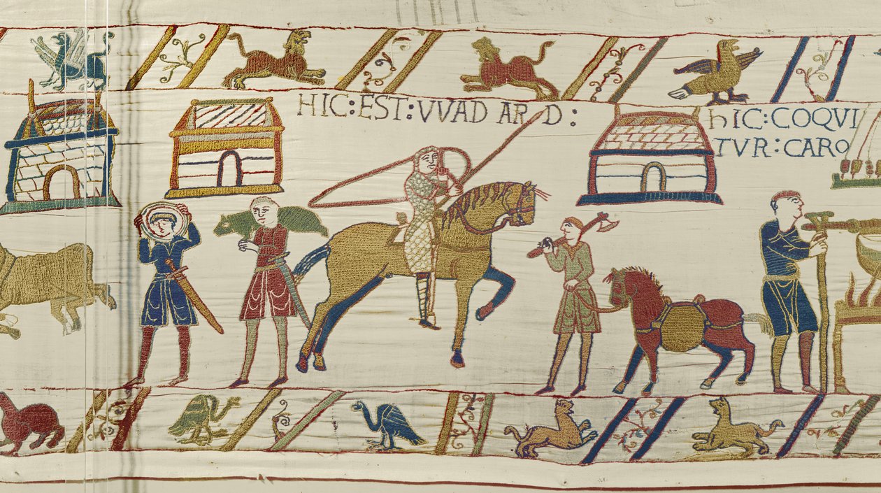 Hier is Wadard, Tapijt van Bayeux (wol borduurwerk op linnen) door Unknown artist