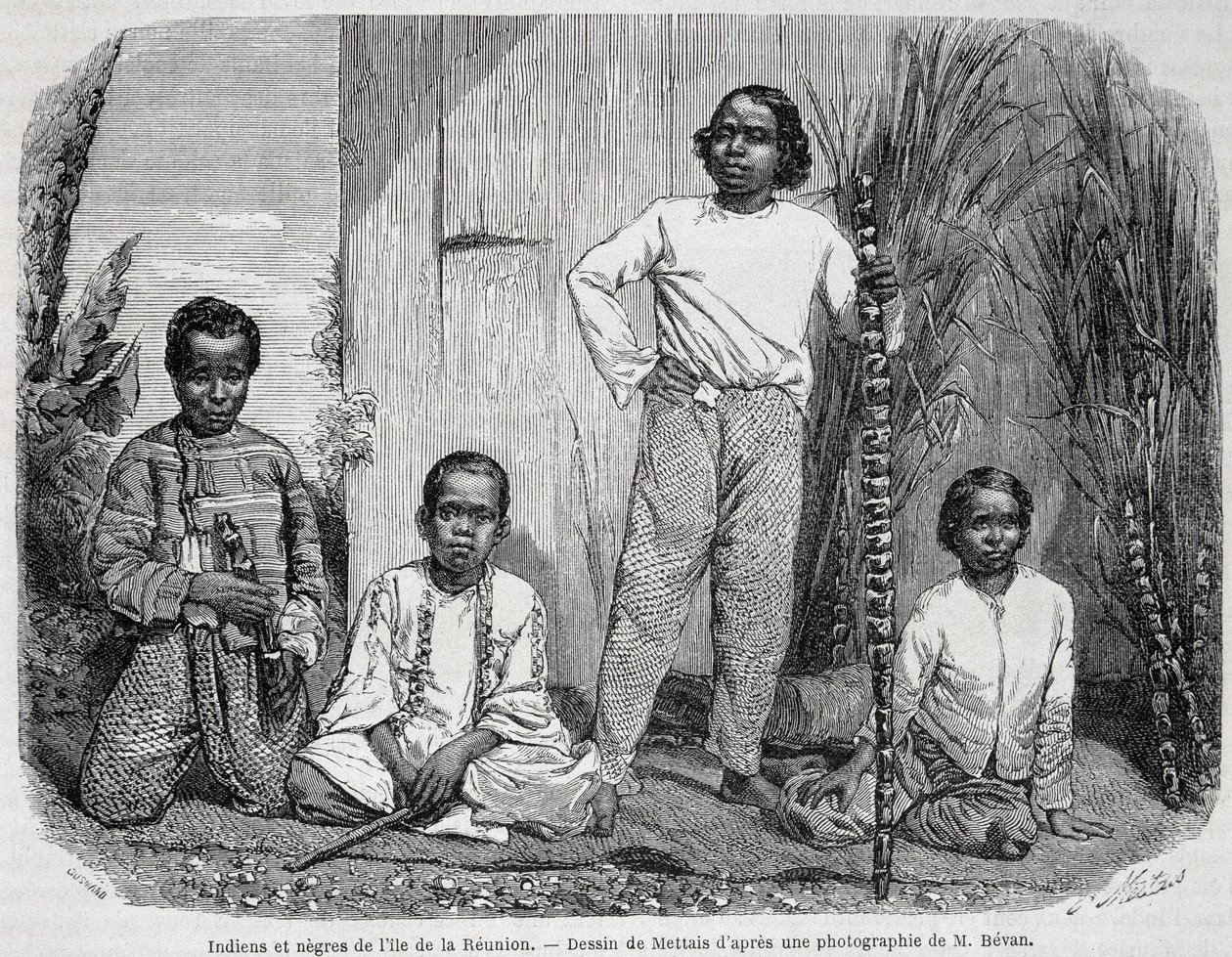 Indianen en negers van Reunion Island - in 