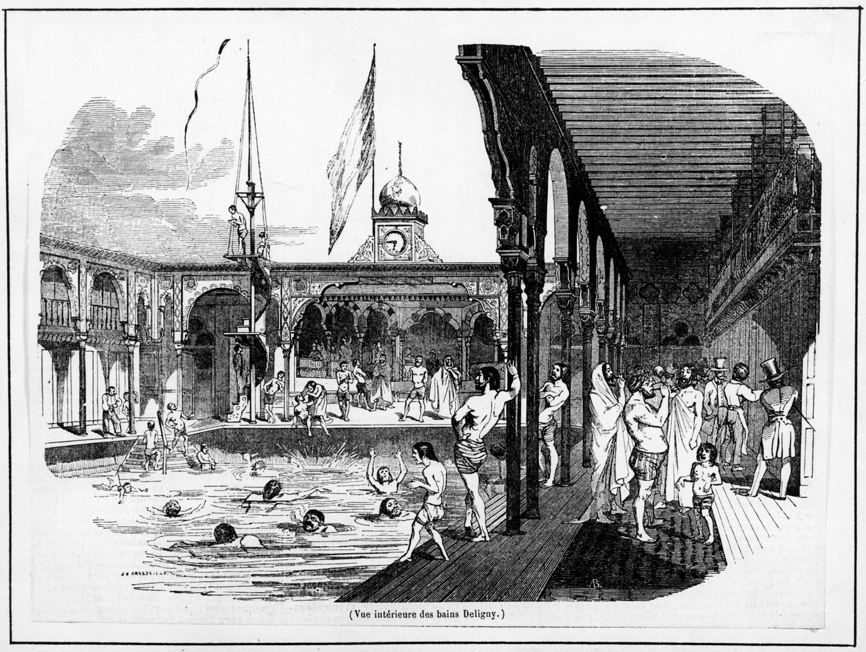 Binnenaanzicht van de Deligny Baden - Carnavalet, s.d door Unknown artist