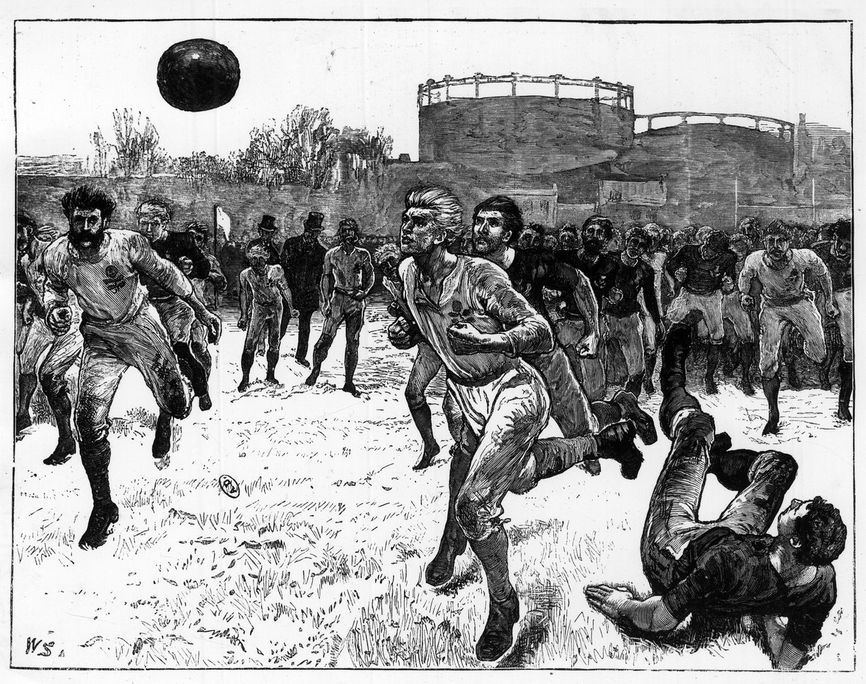 Internationale voetbalwedstrijd tussen Angelsaksische landen door Unknown artist