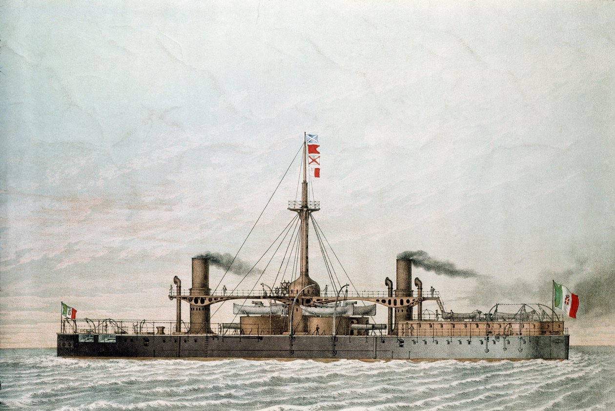 Italiaans slagschip Caio Duilio door Unknown artist