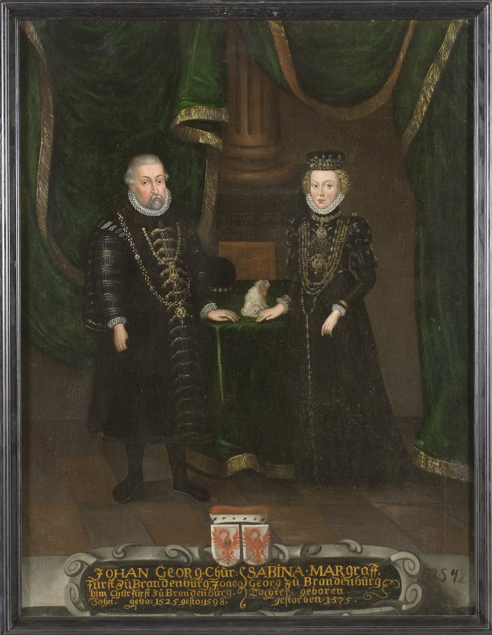 Johann Georg, keurvorst van Brandenburg en Sabina van Brandenburg-Ansbach door Unknown artist