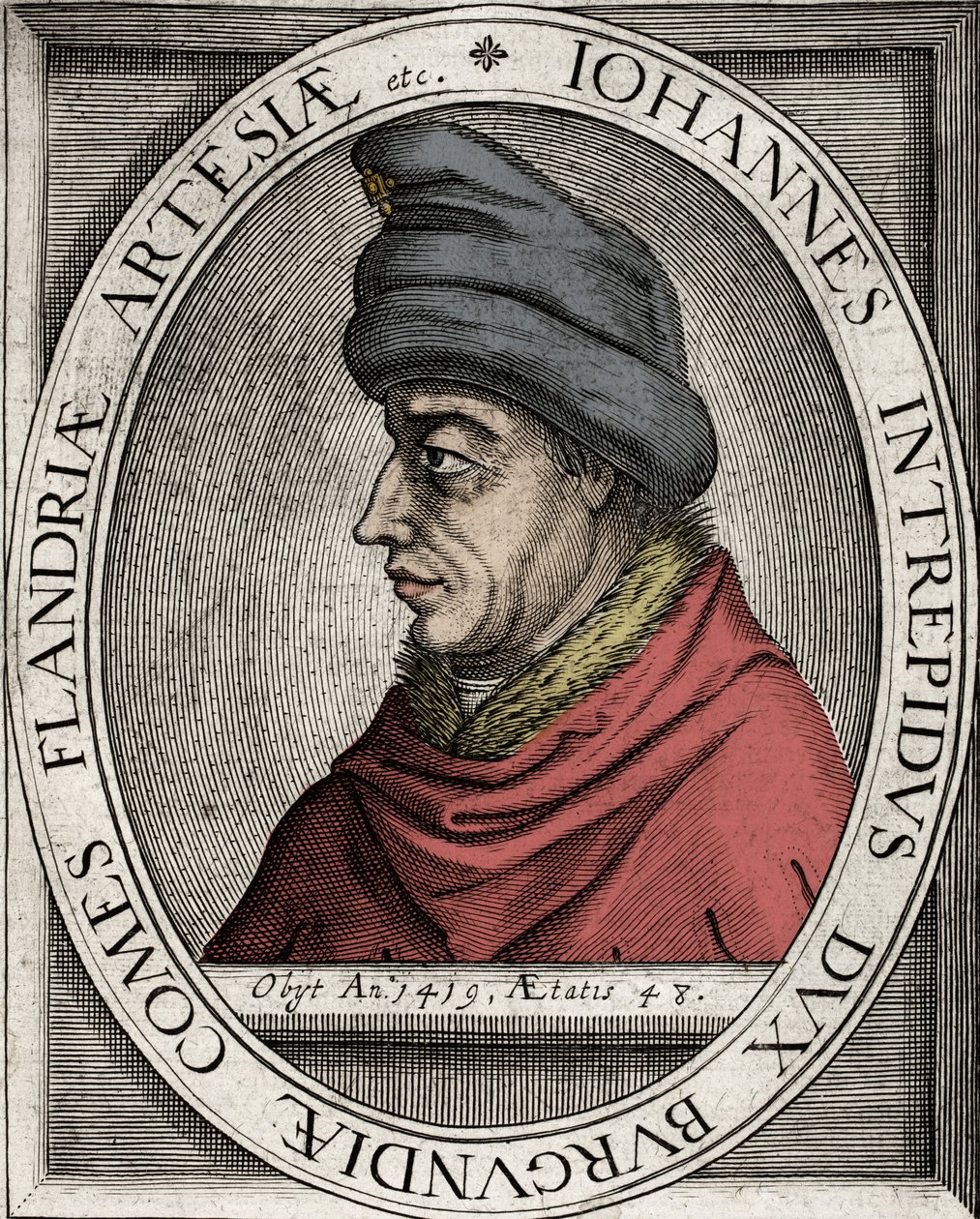 Jan zonder Vrees - Portret van Jan zonder Vrees, hertog van Bourgondië (Jan I van Bourgondië) (1371-1419) - gravure uit de 17e eeuw door Unknown artist