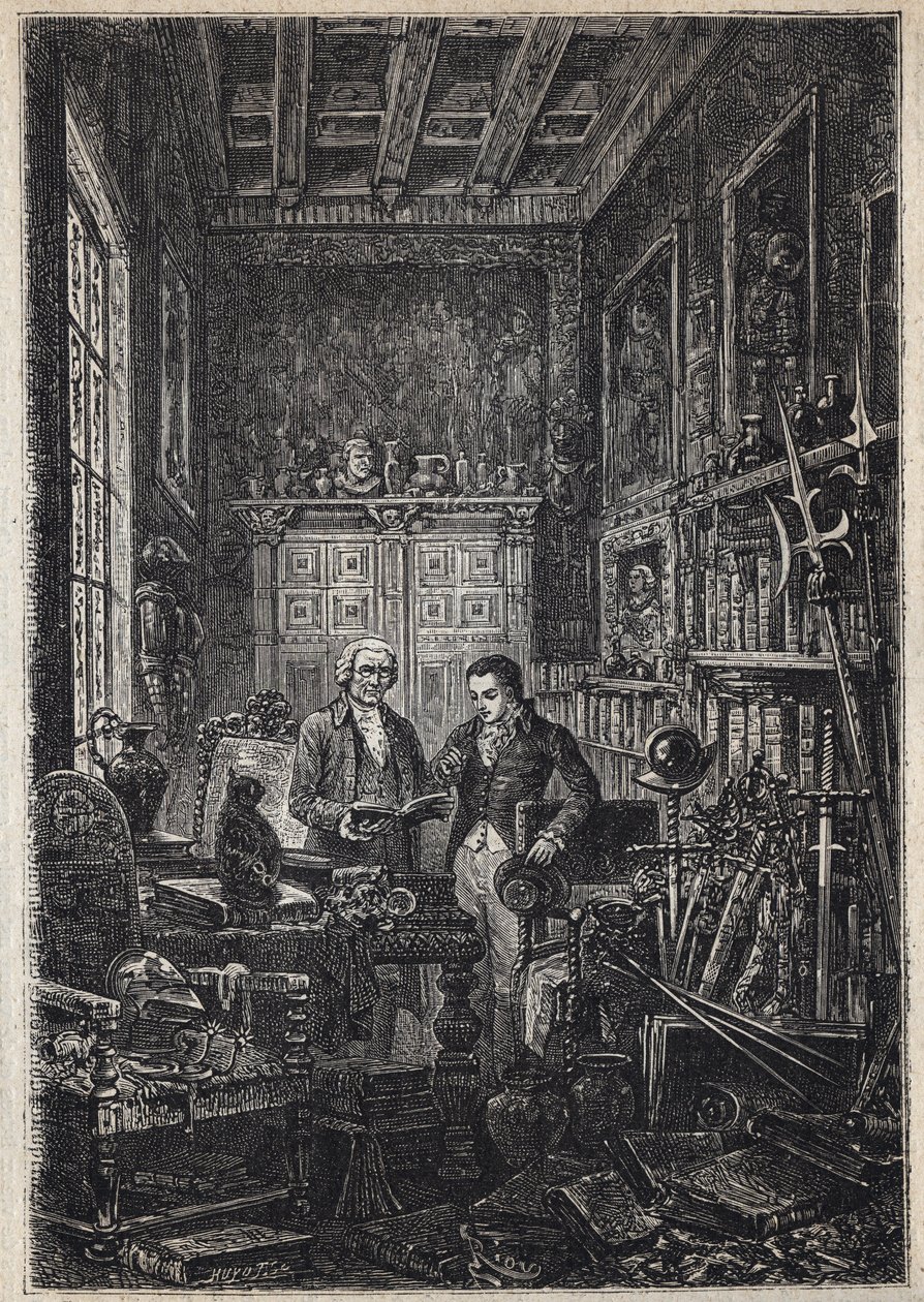 Jonathan Oldenbuck - (De Heilige der Heiligen van de Antiquair) - Illustratie van de 19e eeuw voor de roman 