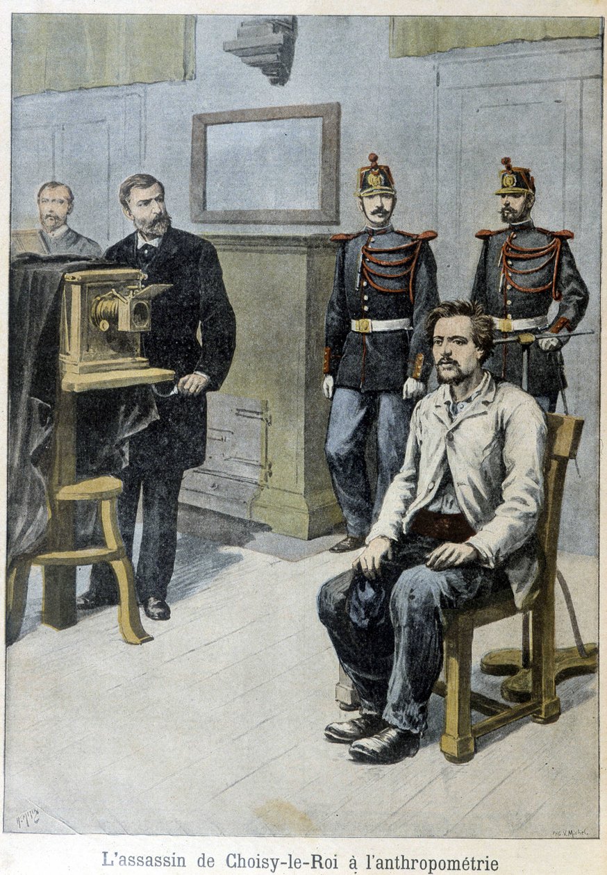 De moordenaar van Choisy-le-Roi bij de antropometrie (en M. Alphonse Bertillon) - in 