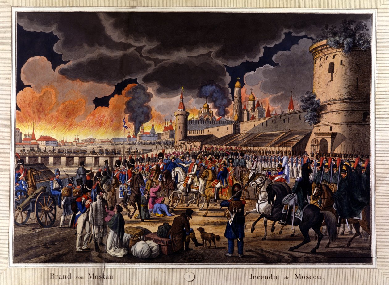 De grote brand van Moskou in september 1812. door Unknown artist