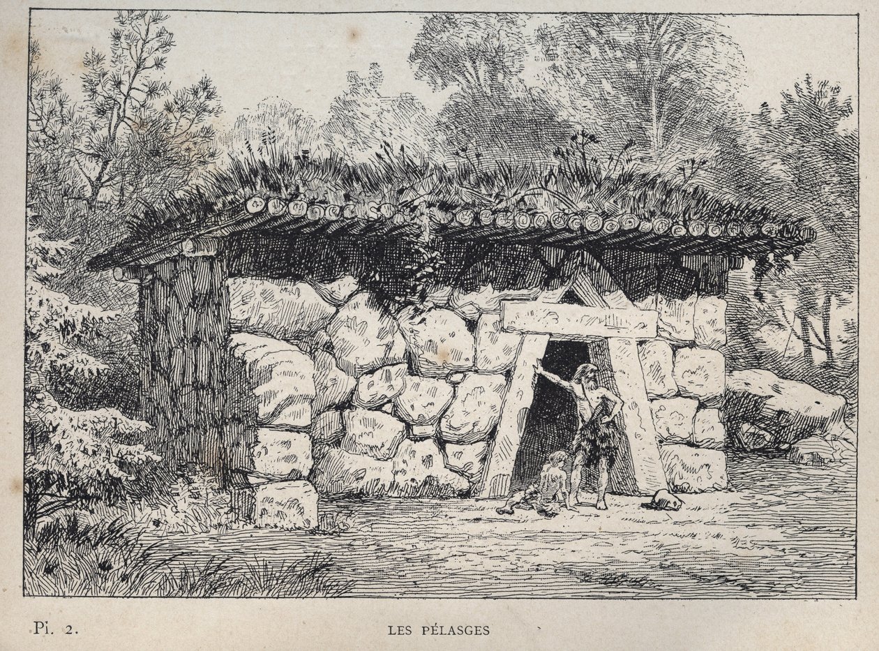 De Pelasgen - gravure van 1889 in 