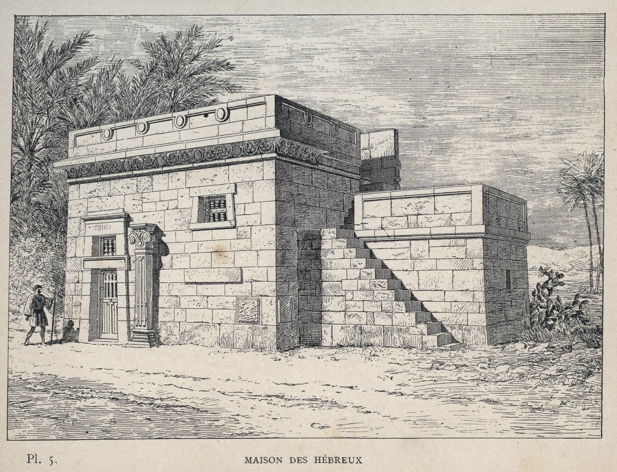 Maison des Hebreux - (Hebreeuws Huis) gravure van 1889 in 
