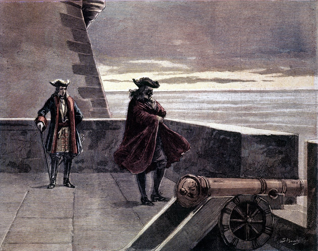 Man met ijzeren masker in zijn toren (gravure 19e eeuw) door Unknown artist
