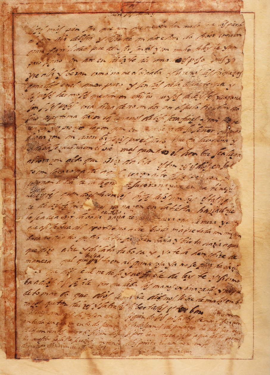 Manuscript. Brief nr. 7 aan de monniken van Beas de Segura. Papier. 18 november 1585 door Unknown artist