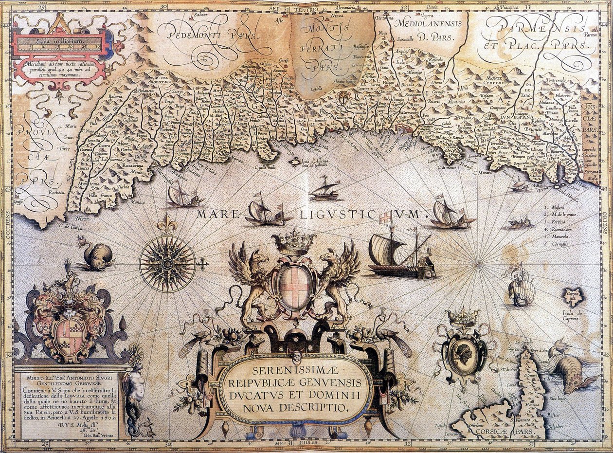 Kaart van de Republiek Genua door Unknown artist
