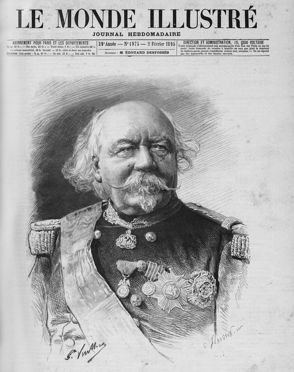 Maarschalk Canrobert (1809 - 1895). Aankondiging van zijn dood op 24 januari door Unknown artist