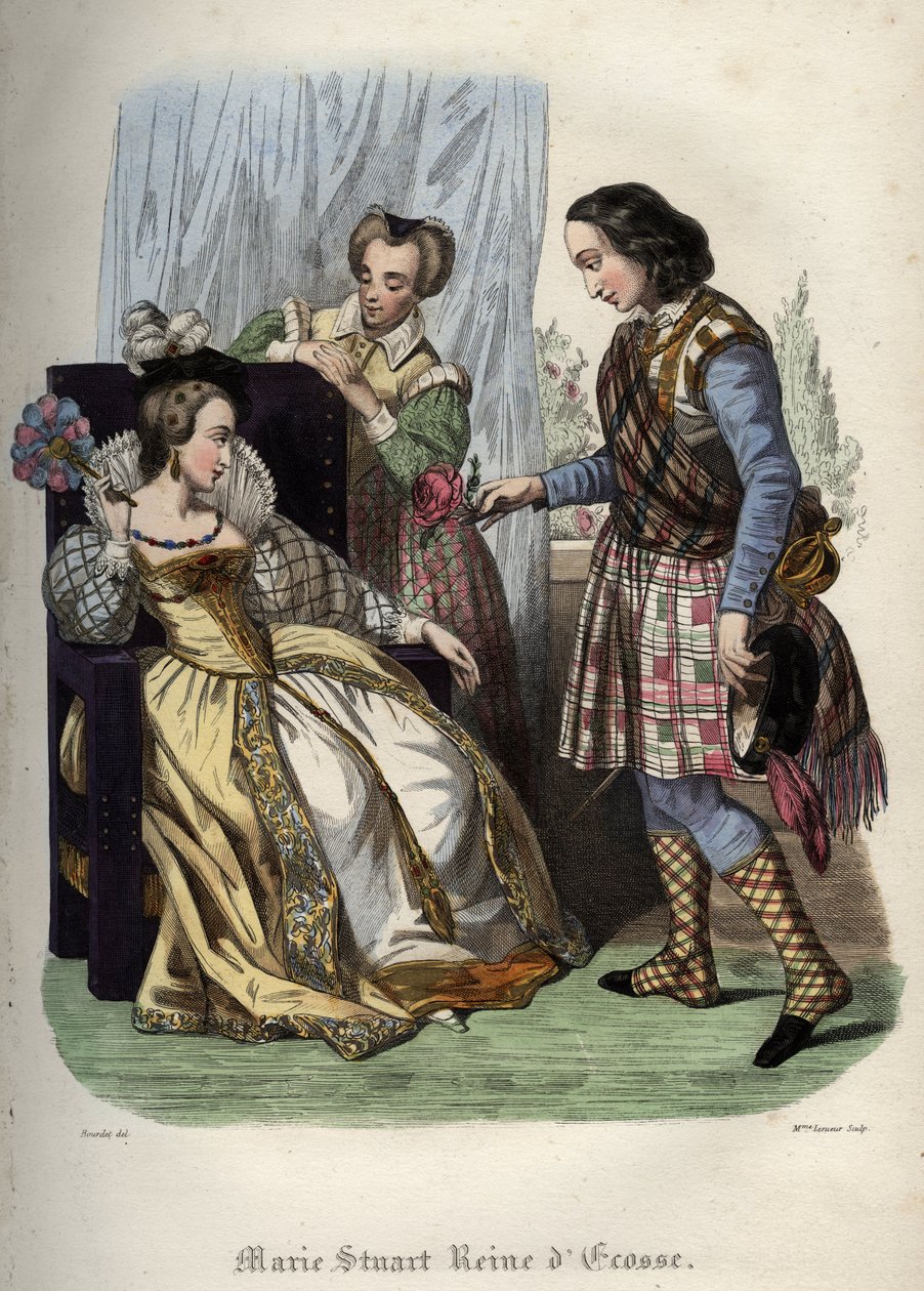 Maria, koningin van Schotland (1542-1587). Gravure uit 1842 in 