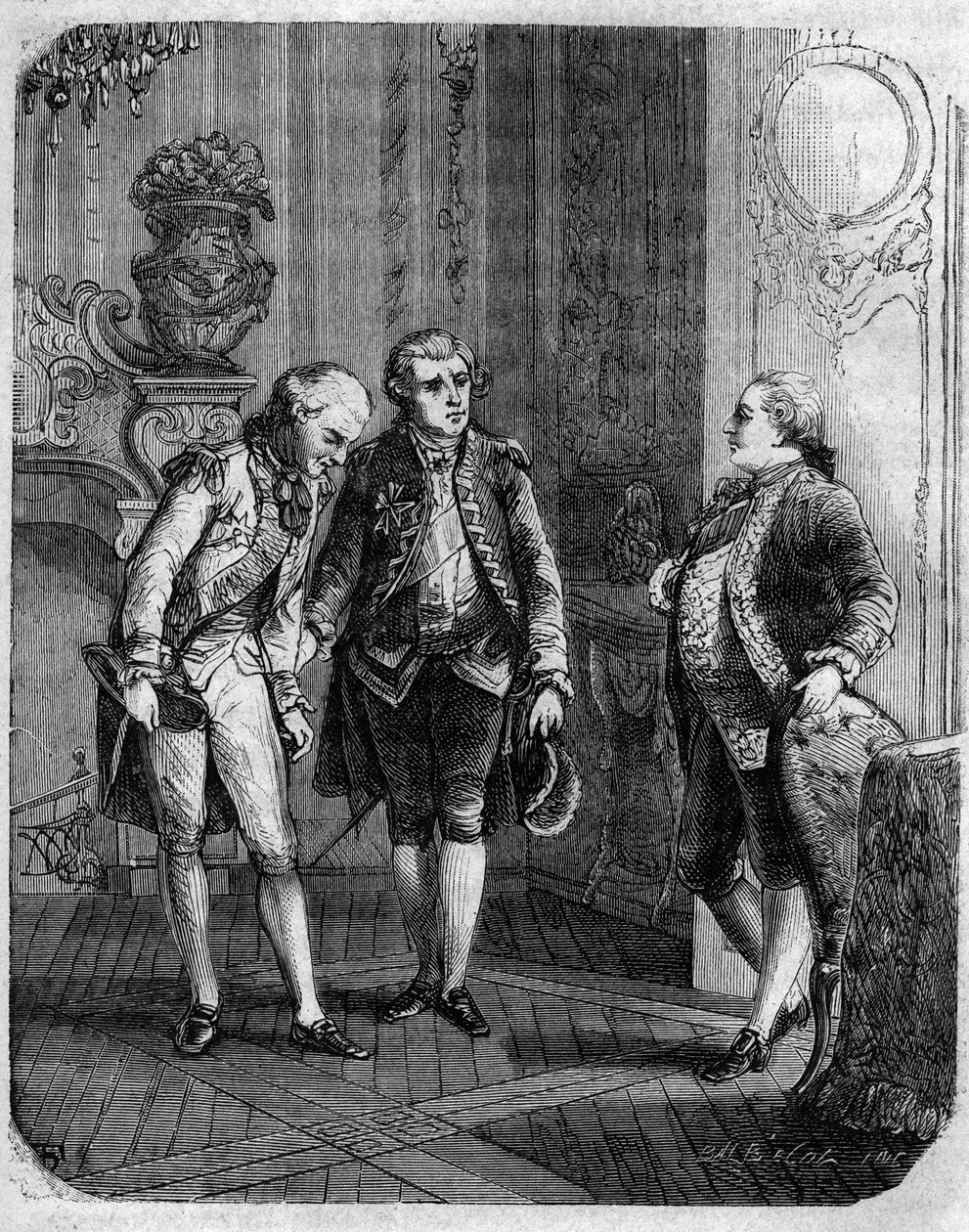 Ontmoeting tussen de graaf van Marbeuf, benoemd tot militair gouverneur van Corsica in 1772, en Pascal Paoli. In 