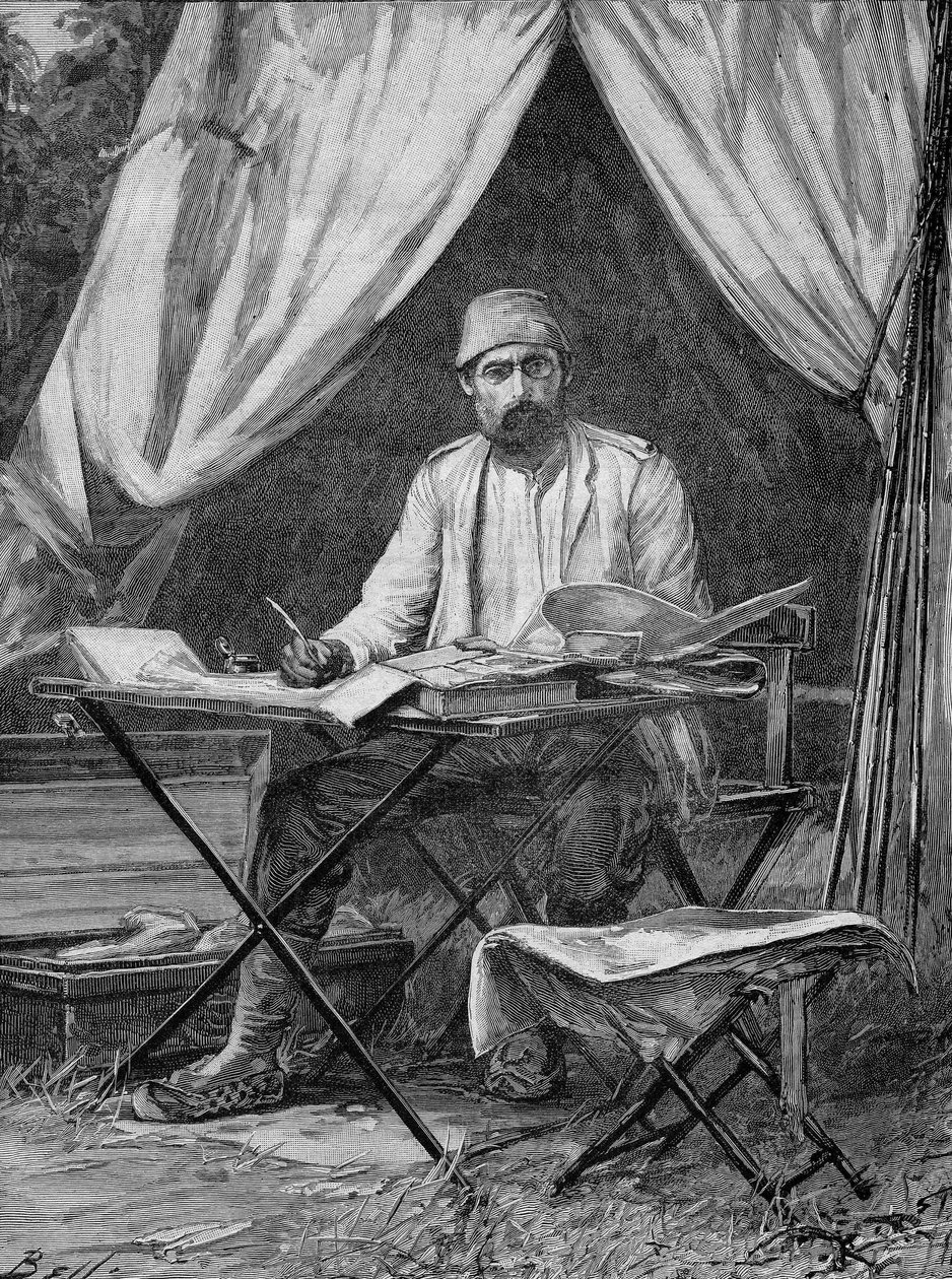 Mehmet Emin pasha. (Eduard Schnitzer) Duitse ontdekkingsreiziger (1840-1892). Gravure uit 1893 door Unknown artist