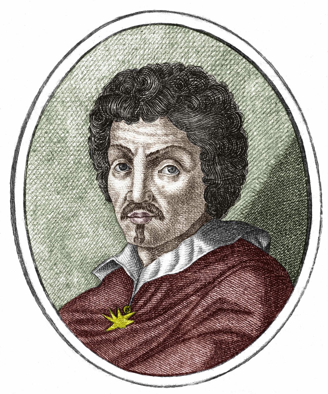 Michelangelo Merisi genaamd il Caravaggio of Caravaggio (1569 - 1609), gravure 17e eeuw door Unknown artist