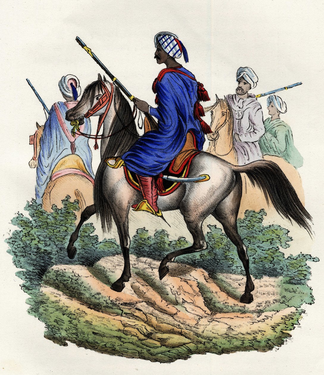 Moorse gendarmes belast met de politie van Algiers door het Franse leger van Afrika, getraind in 1831 en ontbonden in 1841. In 
