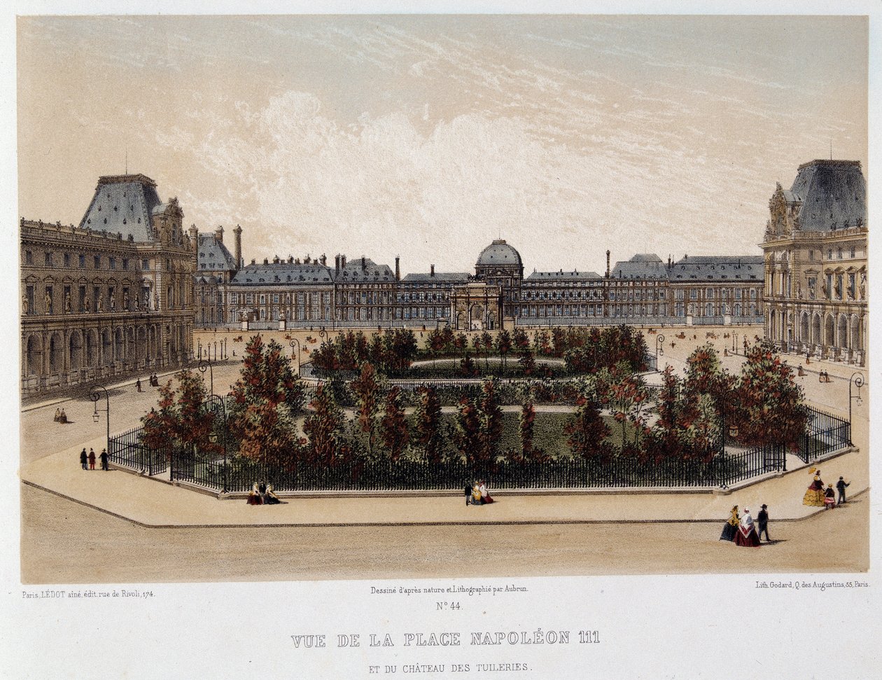 Napoleon III Plein en het Tuilerieënpaleis door Unknown artist