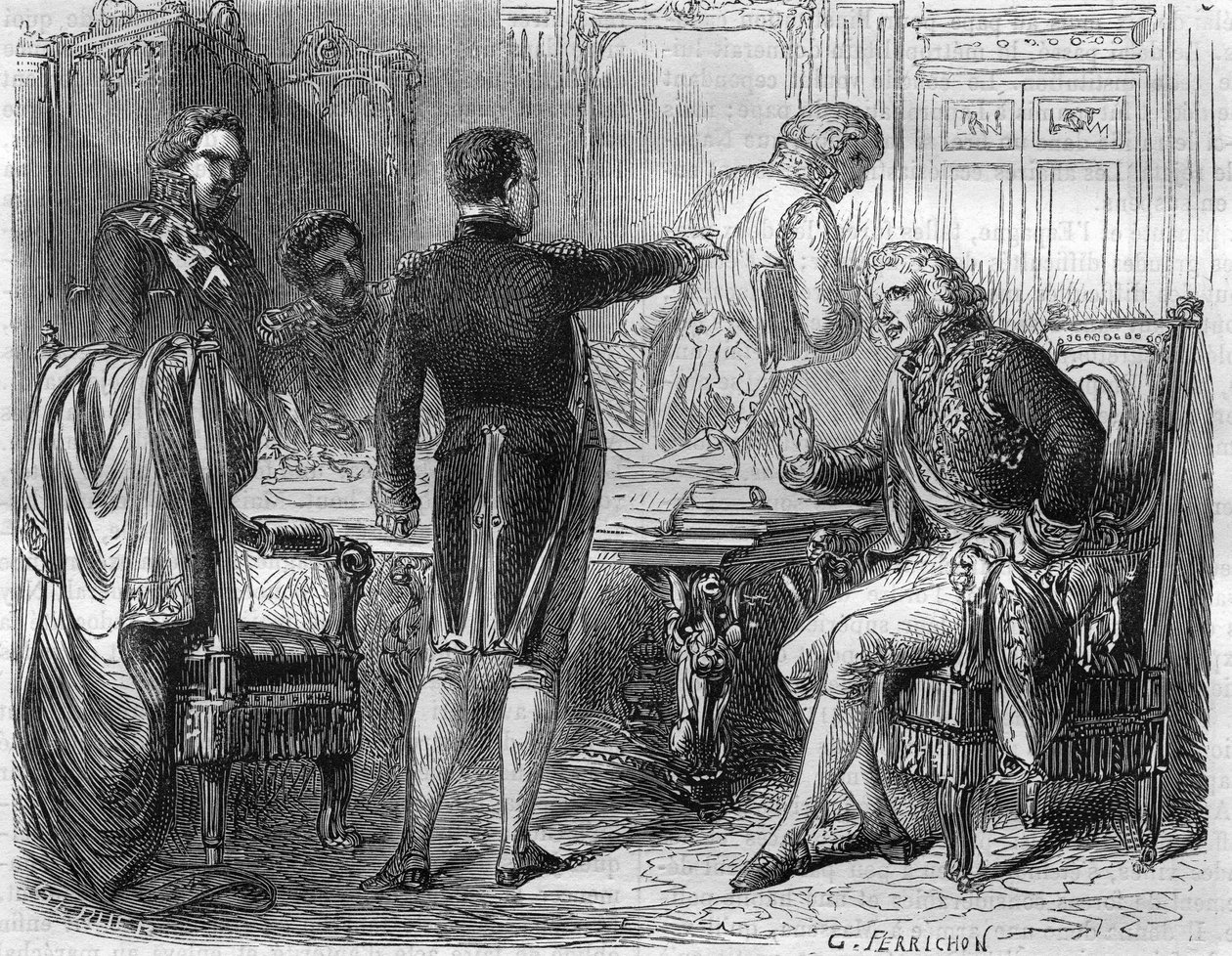 Napoleon I met Jean Etienne Marie Portalis in 1811. Franse jurist en politicus (1746 tot 1807) door Unknown artist