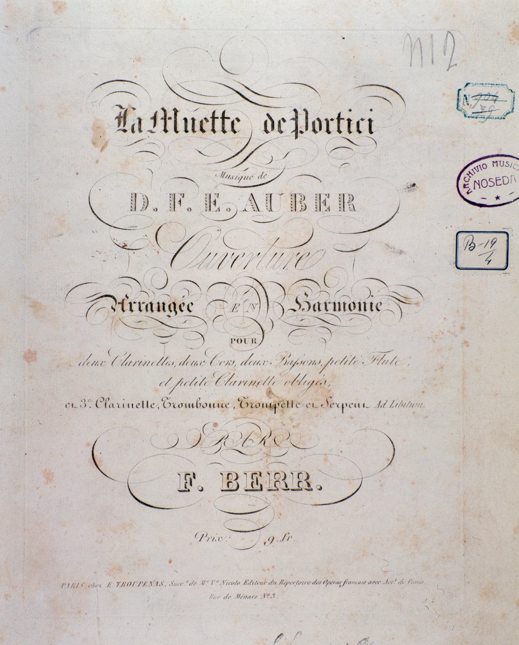 Opening van de opera La muette de Portici door D. F. Auber door Unknown artist