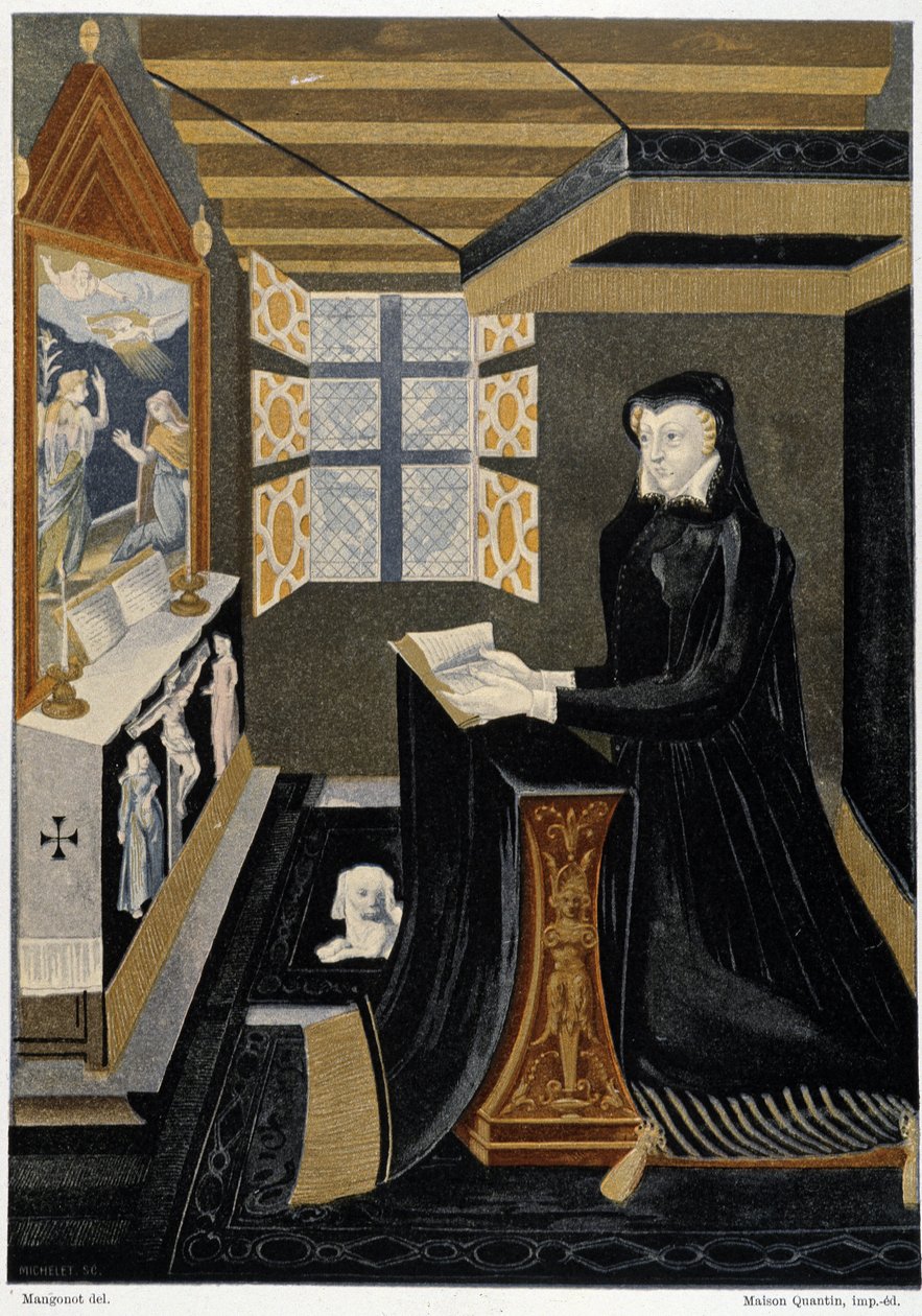 Oratorium van Koningin Catharina de Medici (Caterina de Medici) (Koningin in gebed) - gebaseerd op 16e-eeuws email, Cluny Museum door Unknown artist