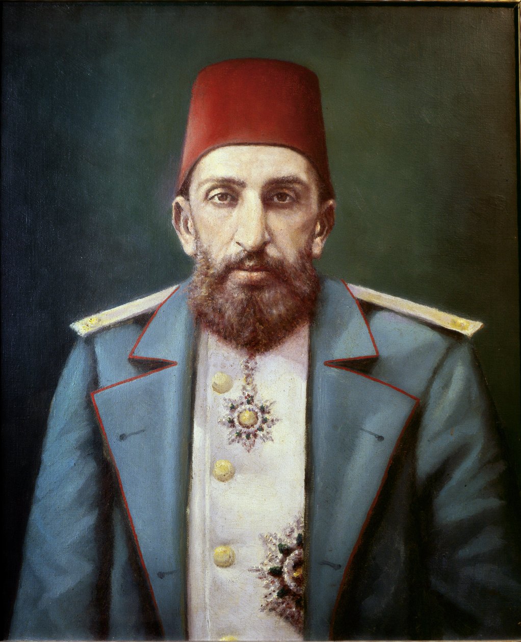 Ottomaanse Rijk: Portret van sultan Abdulhamid II (olieverfschilderij) door Unknown Artist