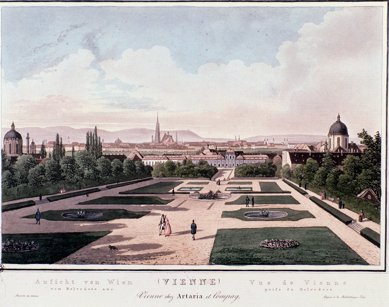 Overzicht van Wenen vanaf Belvedere, Oostenrijk door Unknown artist