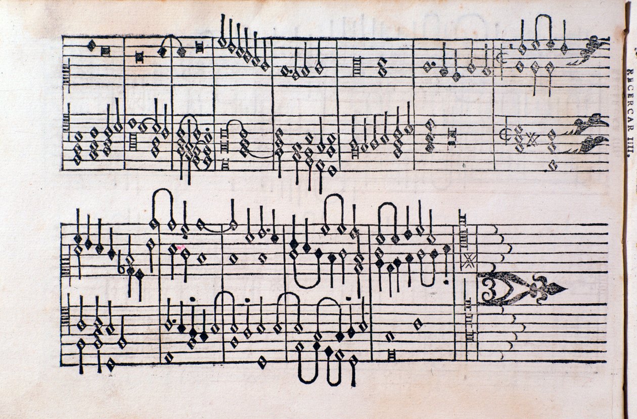 Pagina uit "Tablatuur; Boek 1" door Gerolamo Cavazzoni door Unknown artist
