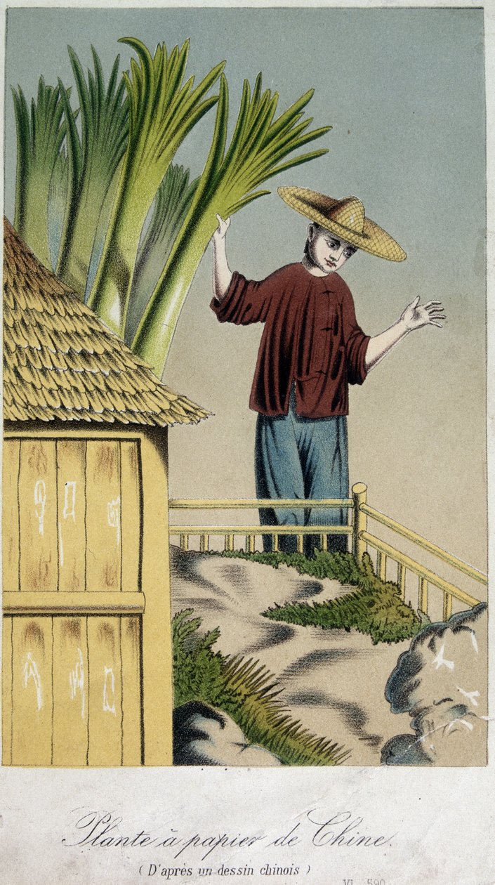 Papierfabriek, China - gravure door Unknown artist