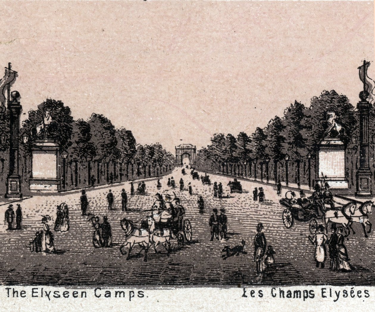 Parijs, Frankrijk: uitzicht op de Champs-Élysées door Unknown artist