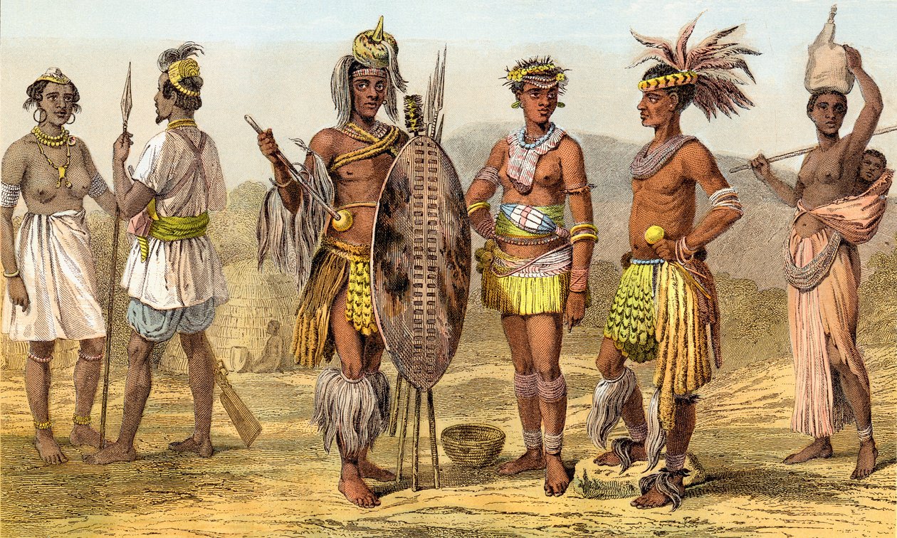Mensen van Ethiopische afkomst in de late 19e eeuw, gepubliceerd in 1903 (print) door Unknown artist