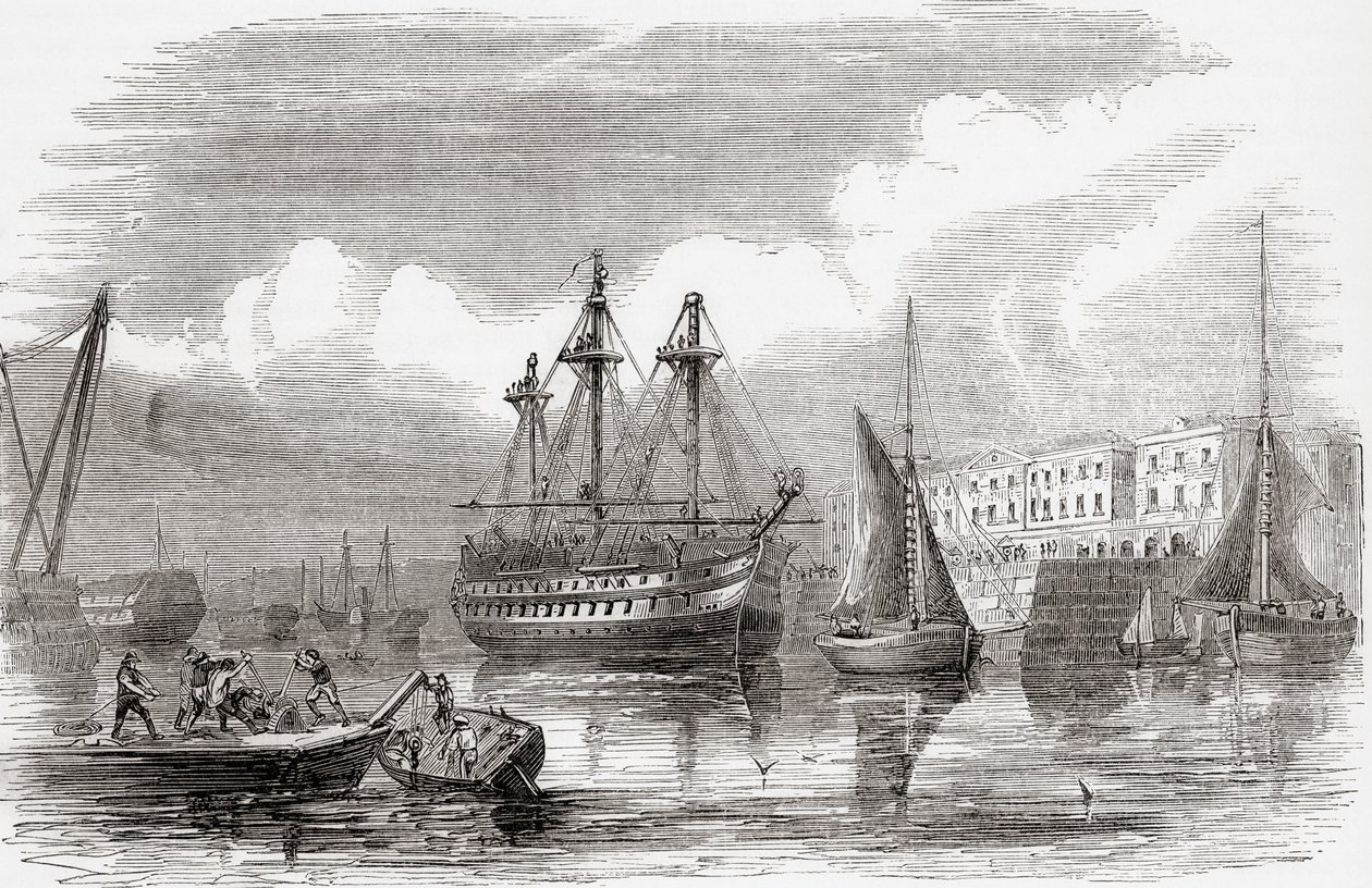 Plymouth, Engeland (gravure) door Unknown artist