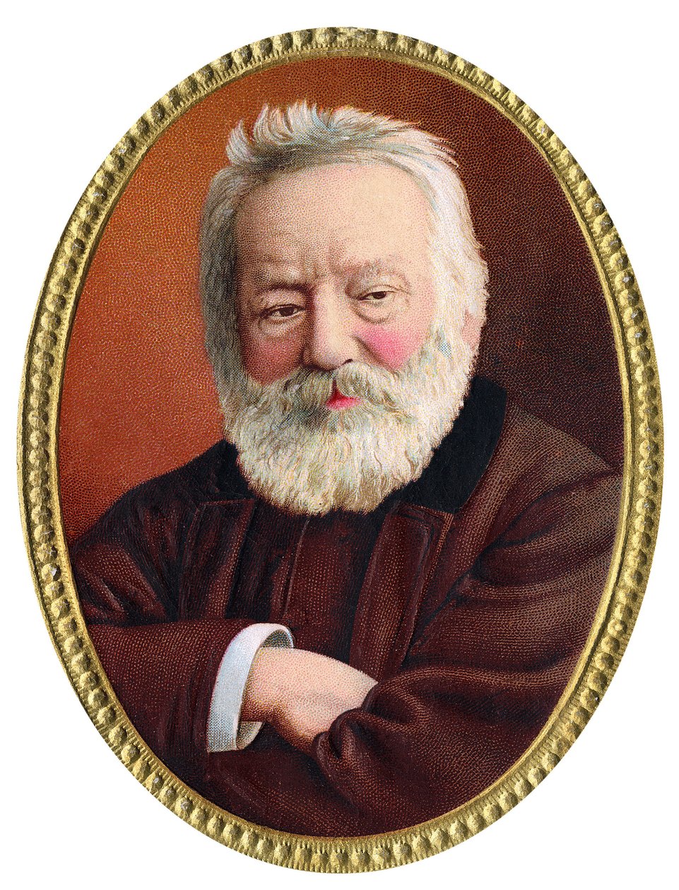 Portret van de Franse schrijver Victor Hugo (1802 - 1885) - Chromolithografie van het einde van de 19e eeuw. door Unknown artist