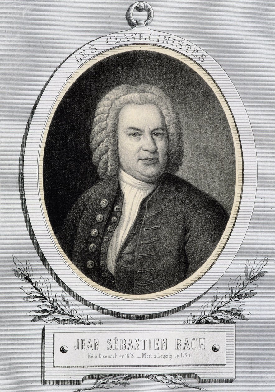 Portret in medaillon door Johann Sebastian Bach door Unknown artist