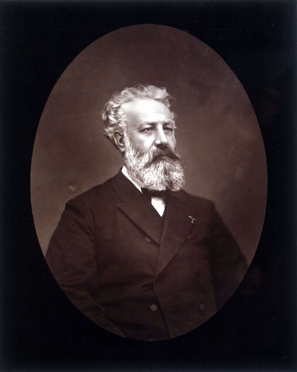 Portretmedaillon van Jules Verne - in 