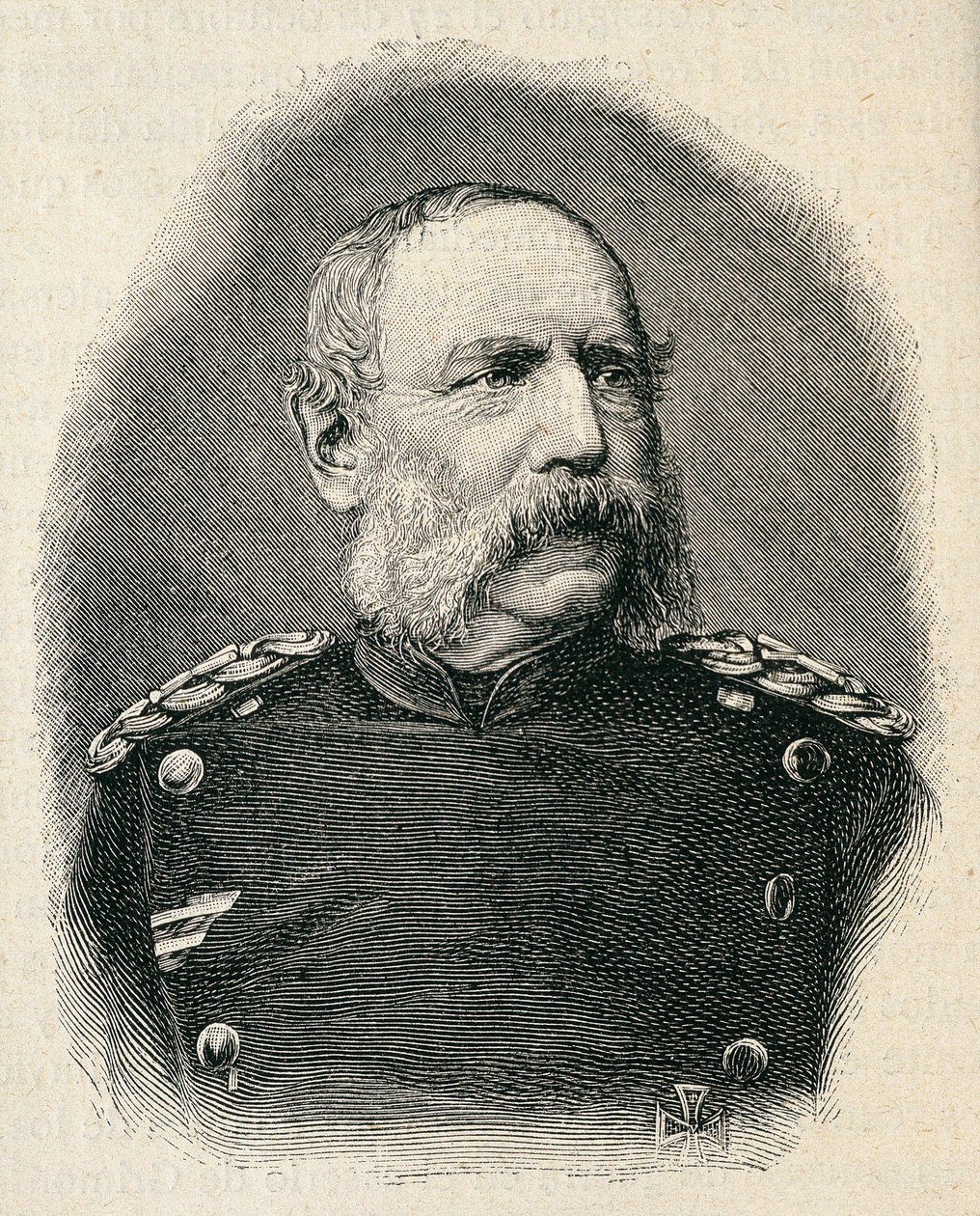 Portret van ALBERT Koning van Saksen (1828-1902), soldaat die deelnam aan de Slag bij Sedan. gravure door Unknown artist