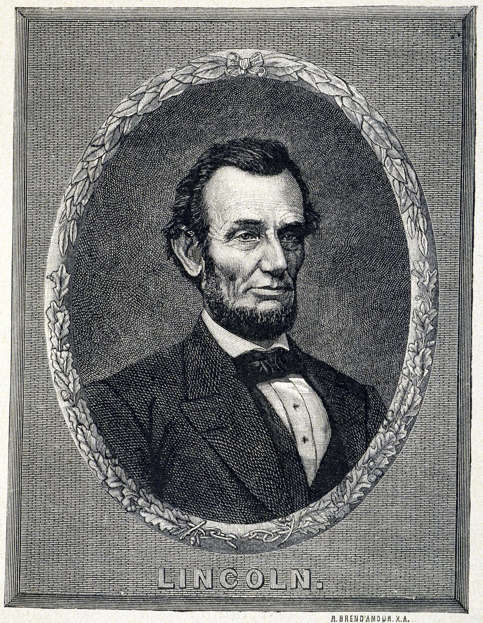 Portret van Abraham Lincoln (1809-1865), president van de Verenigde Staten van Amerika door Unknown artist