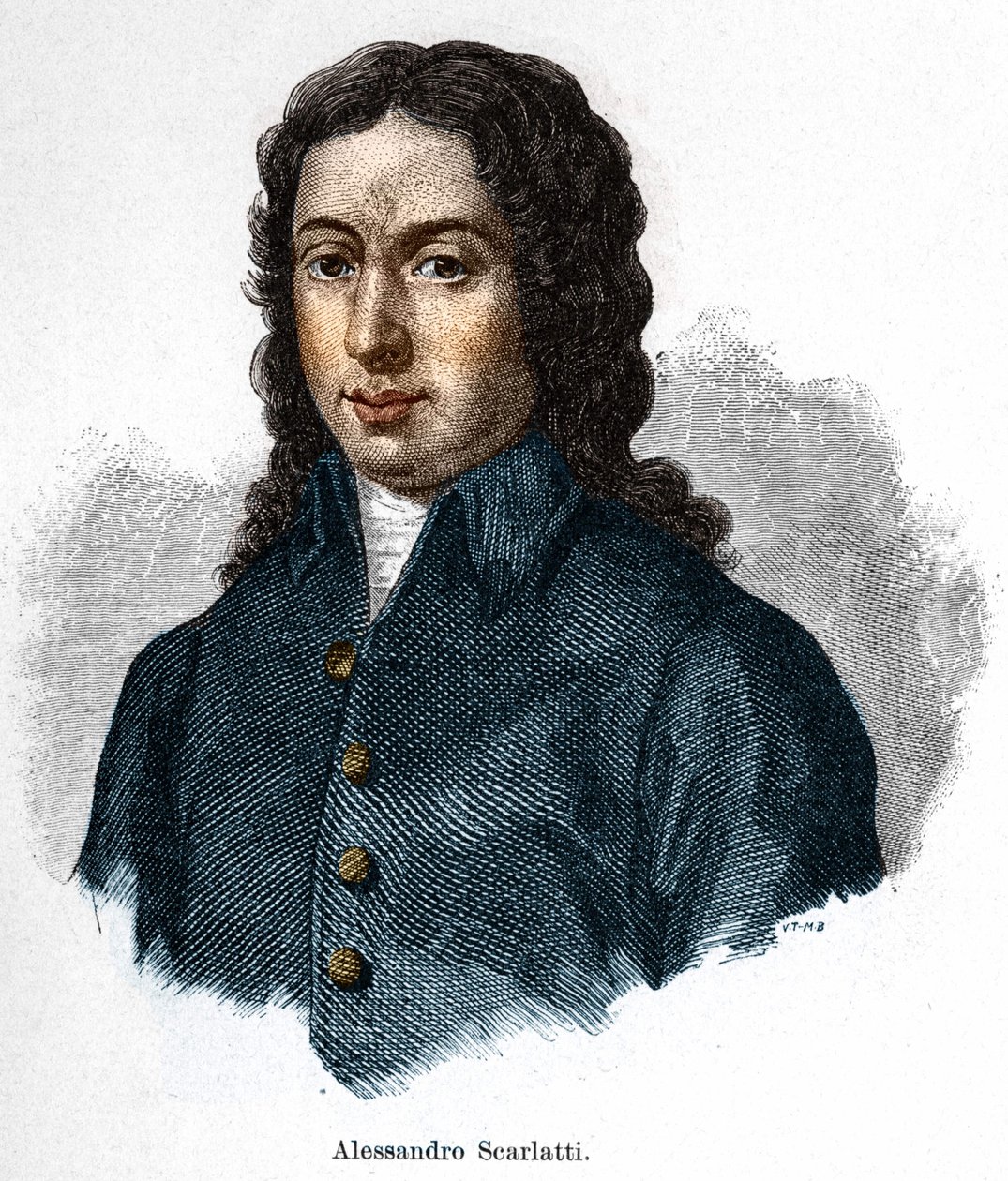 Portret van Alessandro Scarlatti (1660 - 1725), Italiaanse componist. door Unknown artist